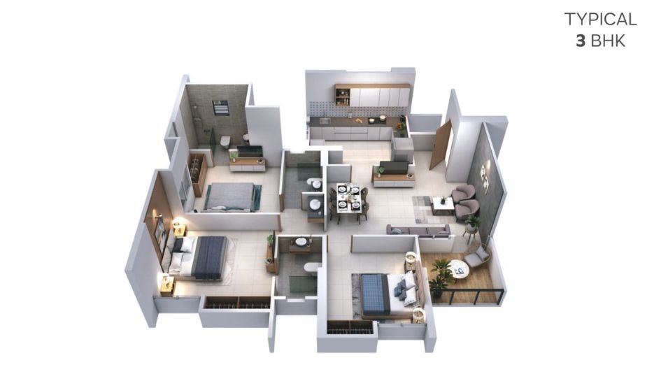Gini-Vivante-Floor-Plan-3 BHK